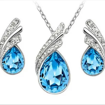 

Gifts for Women Nigerian Fashion Jewelry Sets Water Drop Necklace Earrings Cheap Jewelry Party Charm Women Set