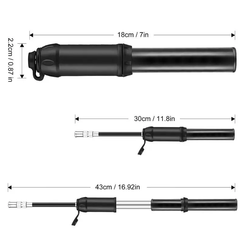 Durable Bicycle Pump Multi-function Mini Bicycle Pump Cycling Hand Air Pump Mountain Bike Tire Inflator for AV/FV