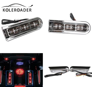 

2 Color Motorcycle Saddlebag Filler LED Inserts Tail Light For Harley Touring Electra Road Glide CVO 2014 - 2017 Chrome / Black