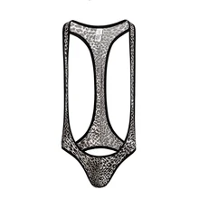 Сексуальные мужские комбинезоны леопардовые сексуальные пижамы открытый комбинезон с подтяжкой ягодиц Lungewear тело чулок мужской комбинезон борется формирователь гей комбинезон