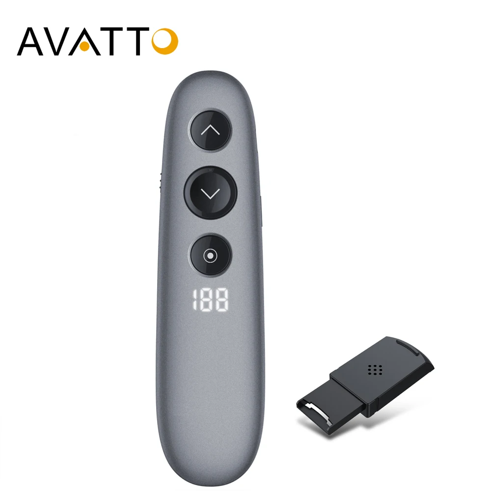 

AVATTO H100 Spotlight Wireless Presenter Remote with Air Mouse,TF card, PPT Powerpoint Laser Pointer Presentation for Meeting