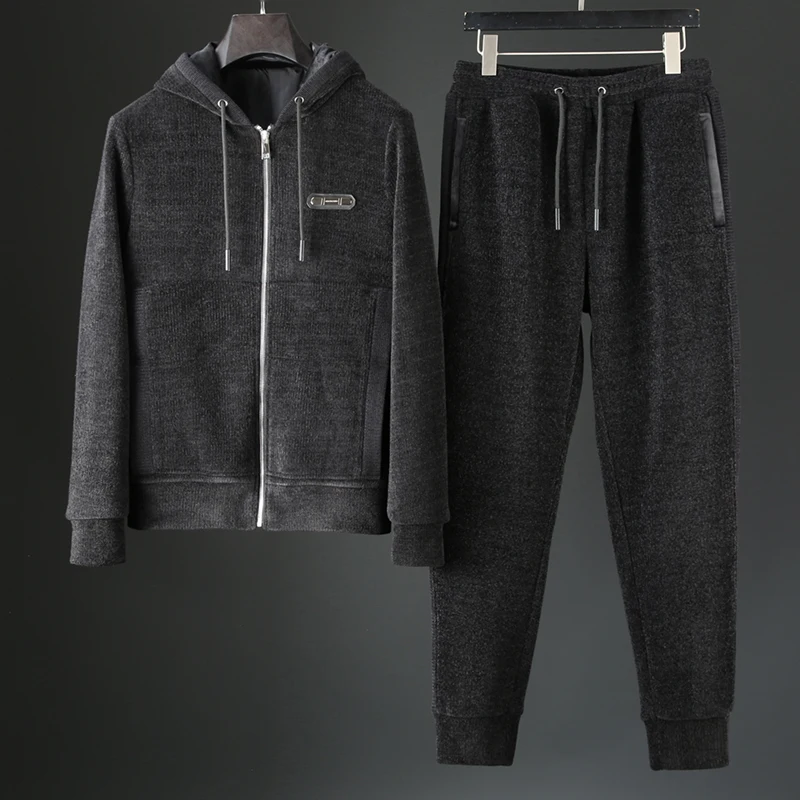 

JSBD soft and comfortable casual suit two pieces of heavy winter hoodie sweater for men