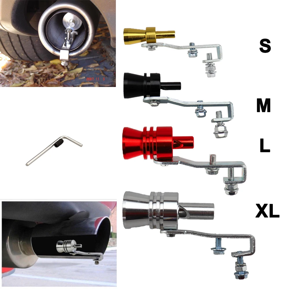 per tutti i modelli di veicoli Taglia L L argento MRCARTOOL Fischietto turbo per auto Simulatore valvola di scarico Alluminio universale Turbo turbo Sound Silenziatore tubo di scarico