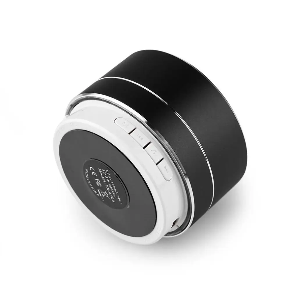 Portable Mini Metal Steel Speaker Wireless Smart Led Super Bass Speaker TF card function