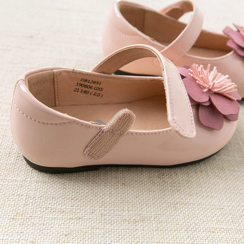 DB12851 Dave Bella spring baby girl floral leather shoes children brand pink shoes