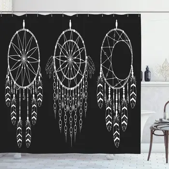 

Shower Curtain Set with Hooks 72x72 Inches Hand Drawn Ornate Moon Wedding Lace Sun Ink Dream Catcher Tattoo Design Free Graphic