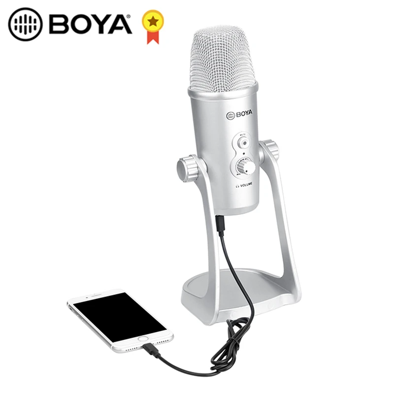 BOYA BY-PM700PS USB конденсаторный микрофон с гибким полярным узором для Windows и Mac компьютер Запись интервью конференции