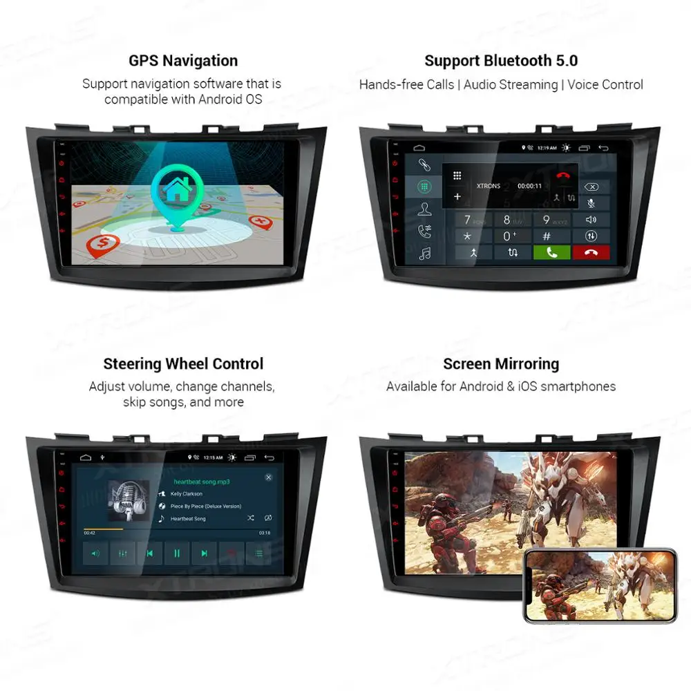 XTRONS 9 ''ips новейший Android DSP Автомобильный мультимедийный стерео плеер для SUZUKI SWIFT 2011 2013- Ertiga 2012 gps без DVD