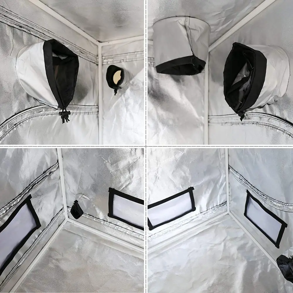 1680D Mylar Hydroponics Indoor Grow Tent Grow Room Box 2'x2' 3'x3' 4'x4' 5'x5' 6'x6' for Indoor Garden Plant Growing Kits