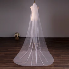 

New Ivory White Soft Tulle Basic One Layer Bridal Veil 3 Meter Long Wedding Veils for Bride Veus Para Noivas фата на свадьбу