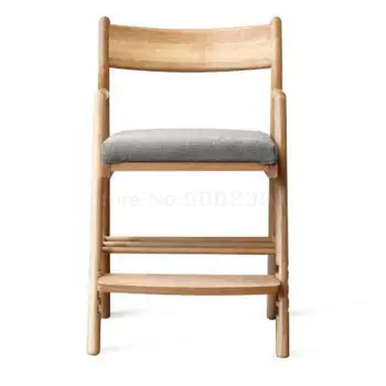 

Solid Wood Learning Chair Oak Children's Lifting Chair Wood Wax Oil Writing Chair Adjustable Chair Student C