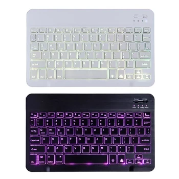 

New 7.9" 9.7" Wireless Ultra Slim Aluminum Russian Spanish Bluetooth Keyboard Chocolate Keycap Built-in Battery Rechargeable