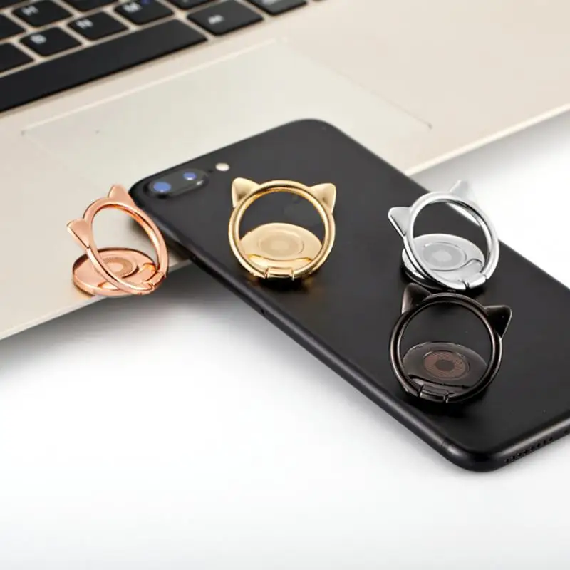1 шт. для IPhone Samsung Xiaomi кошачье ухо милый палец кольцо держатель Магнитный 360