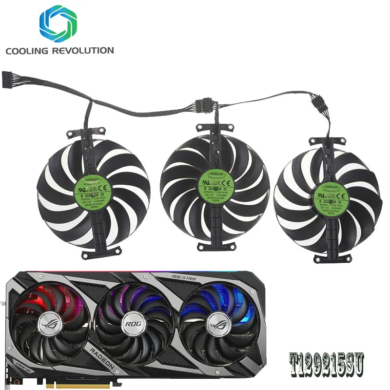 Ventilador de Placa Gráfica T129215su Cf1010u12s dc 12v 95 mm Asus Rog Strix Rtx 3060 3070 3080 ti 3090 Gaming rx 6700 - Imagem 2