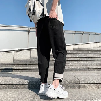 

2020 New Spring And Summer European And American Japanese Drawstring Hip-hop Loose Casual Cropped Pants M-5XL High Quality