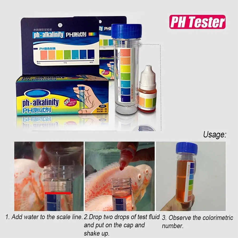Aquarium Fish Tank PH NO2 NO3 Nitrite Nitrate Chlorine Water Quality Tester Kit Aquarium Water Quality Tester