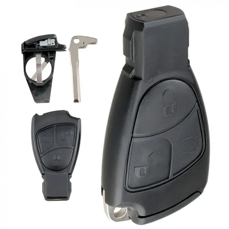 

3 Buttons Car Key Fob Case Shell Smart Insert Key Remote Cover Balde and Battery Holder Fit for Mercedes-BenzC M B E CL SL