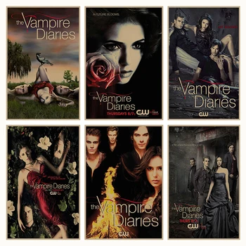 

The Vampire Diaries movie retro Poster Retro Kraft Paper Bar Cafe Home Decor Painting Wall Sticker