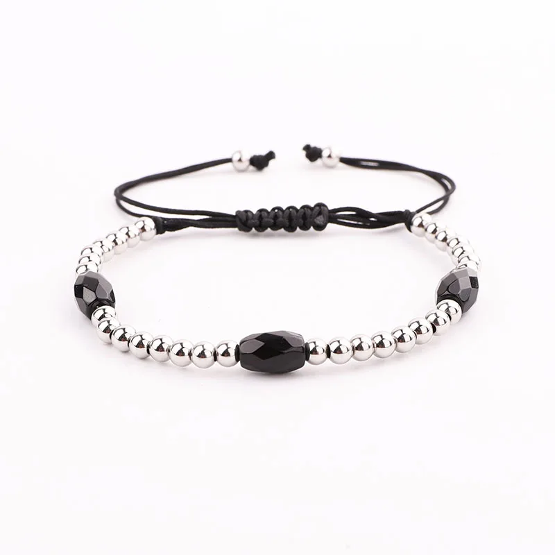 Men women Jewelry Bracelet Natural Stone Stainless Steel Beads Friendship Bracelet Gift - Image 3