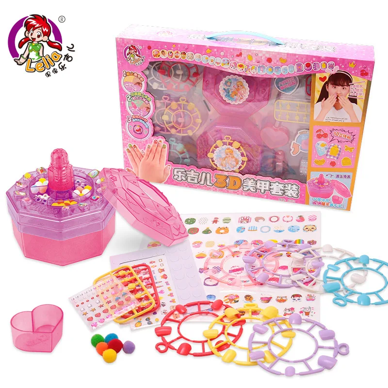 

Toys New Style 3D Manicure Set CHILDREN'S Makeup Manicure Makeup GIRL'S Birthday Gift
