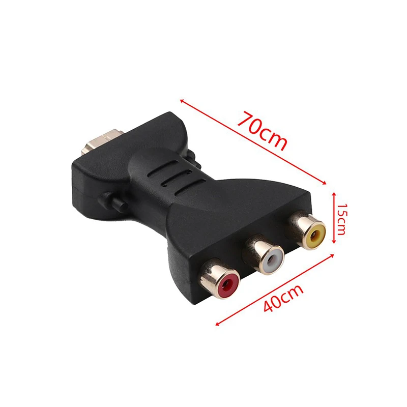 VAORLO Gold-plated HDMI-compatible to 3 RGB RCA Video Audio Adapter AV Component Converter
