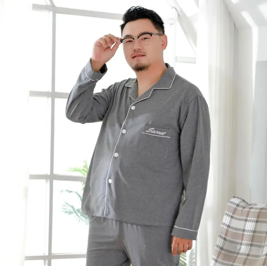 Pajama Sets Men Pajamas Sets 100% Cotton Casual Loose Home Sleepwear Large Size 7XL 9XL 10XL