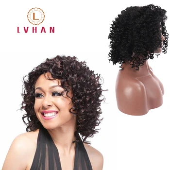 

LVHAN Black short curly synthesis wig