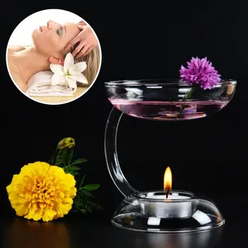 

Gifts Oil Burner Aroma Candle Holder Gift Table Decor Glass Elegant Candlestick Home Décor Accessories Stove Warmer