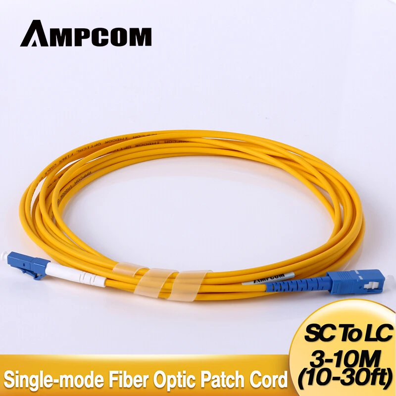 Оптоволоконный соединительный кабель AMPCOM SC LC Simplex 9/125 SC/UPC к LC/UPC Одномодовый