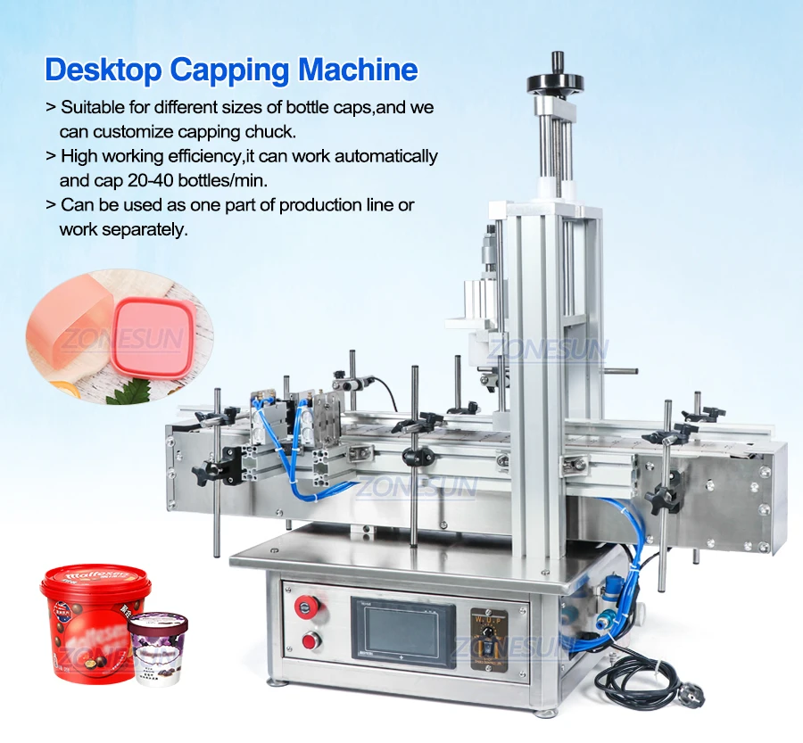 ZONESUN ZS-XG1870D Custom Size Pneumatic Automatic Cap Pressing Machine