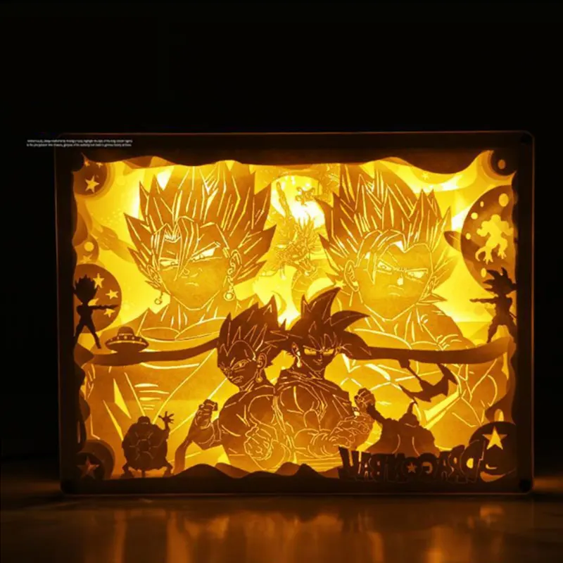 3D Dragon Ball Z Goku Vegeta светодиодный Ночной светильник DIY ручной работы бумажная скульптура светодиодный ночник USB бумажный резной светильник Рождественский подарок