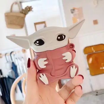 

3D cartoon cute long-eared Yoda baby earphone case, suitable for AirPods 1 2 pro charging case, soft silicone earphone case