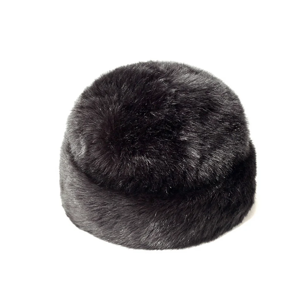 [AETRENDS] Зимние шапки для мужчин, уличная ветрозащитная теплая шапка, черные круглые искусственные меховые шапки для папы, Z-10068 - Цвет: Black