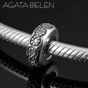 

Fashion Infinite symbol Pattern 925 Sterling Silver Stopper Silicone Beads Jewelry Making Fit Original europeu Charm Bracelets
