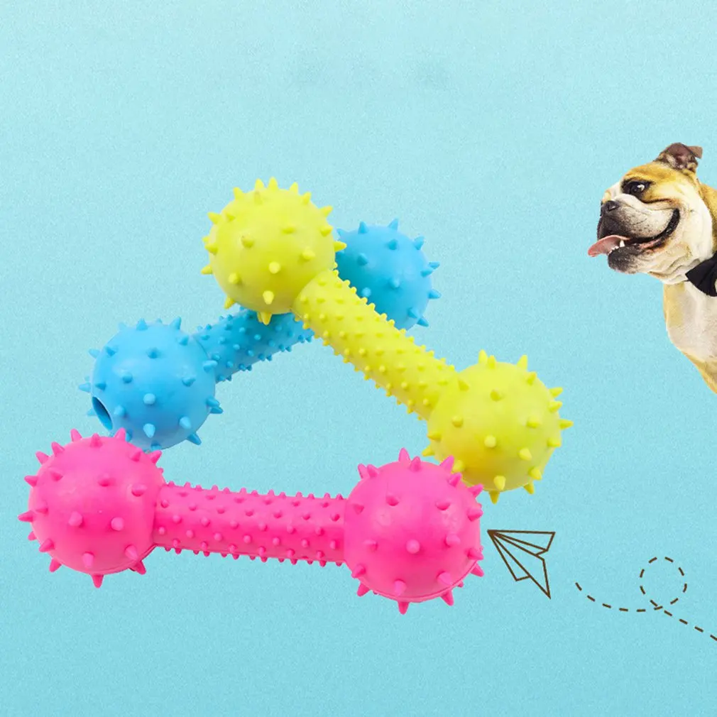 Tpr резиновая игрушка для животных устойчивая к укусам игрушка собака кость колючая штанга игрушка для домашних животных собака кость колючая штанга игрушка