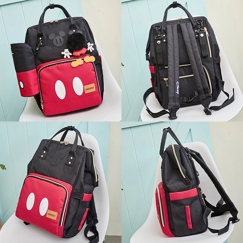 Классические красные сумки для подгузников Disney Minnie Mickey 2 шт./компл. рюкзак мам