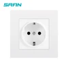 SRAN EU power socket,16A 250V standard ground with safety door white new flame retardant PC panel 86mm*86mm wall socket ► Photo 1/6