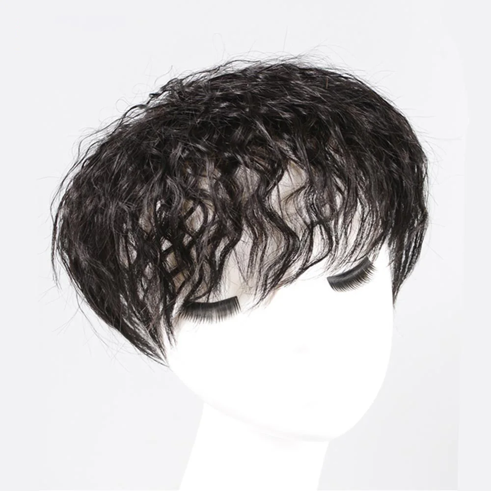 

Salonchat Human Hair Topper Wig for Women Hairnet Base with Clip In Hair Toupee Remy Clip In Human Hair Extensions Brown Black