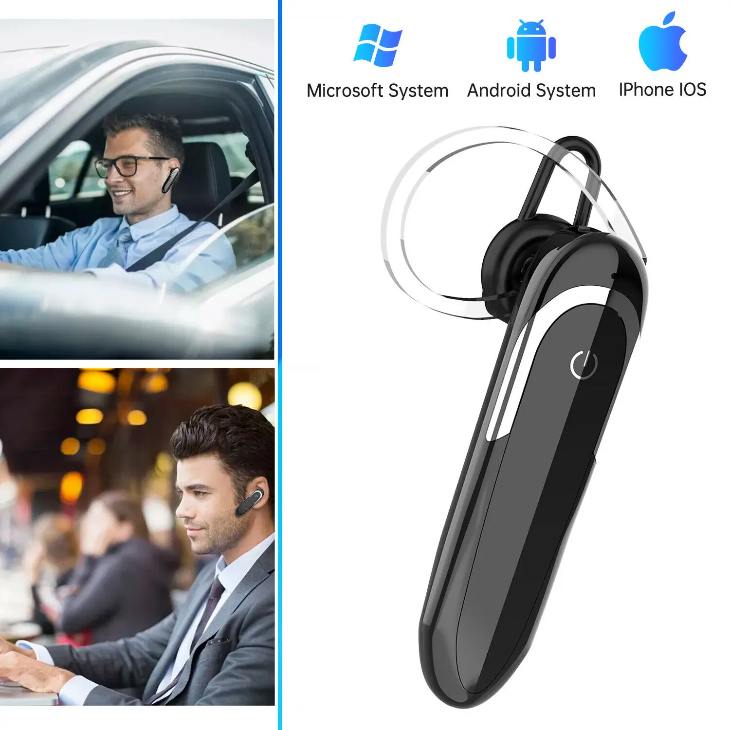 Беспроводные наушники Bluetooth 5 0 с ушным крючком Спортивная деловая гарнитура