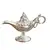 Magic Aladdin Lampada Magica In Metallo Retro Con Incisioni - Decorazione Casa, Ufficio, Feste - 21x7x11 Cm (Argento) - 3