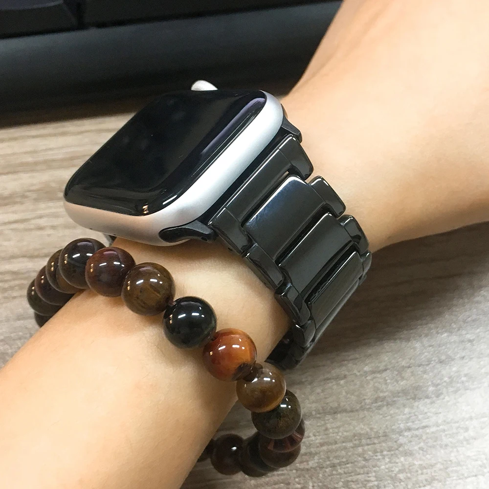 Изысканный ремешок для часов аксессуары для Apple Watch 5 4 3 2 ремешок 44 мм 40 мм 42 мм 38 мм керамический ремешок для iWatch 5 4