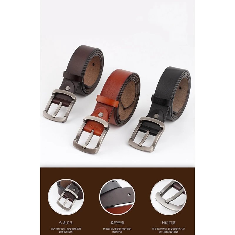Casual Belt Men's Belt Fashion Pants Belt Business Men's Clothing with Solid Color Belt