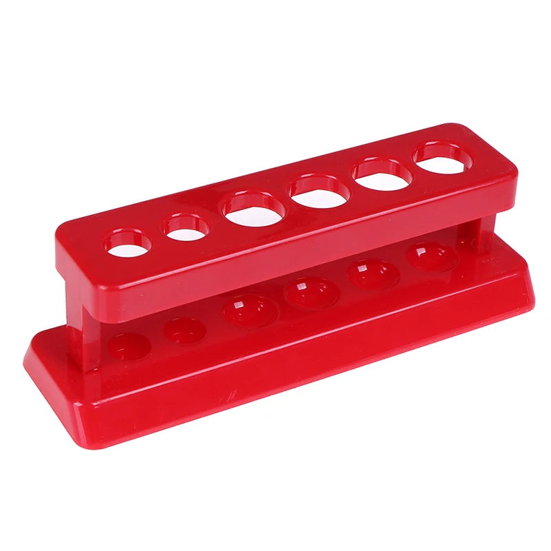 6 Holes Red Plastic Test Tube Rack Holder Support Burette Stand Laboratory Test tube Stand Shelf Lab School Supplies
