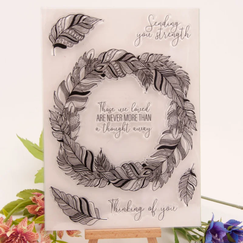 Feather Transparent Silicone Stamp Cutting DIY Hand Account Scrapbooking Rubber Coloring Embossed Diary Decoration Reusable english words jesus love you transparent silicone clear stamp for scrapbooking diy craft decoration soft stamp 2020 new