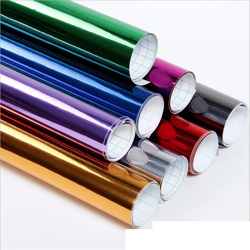 30cm Mirror Vinyl Wrap Film High Gloss Car Plating Adhesive Sticker Decal Sheet Color Change DIY Auto Stickers Accessories |