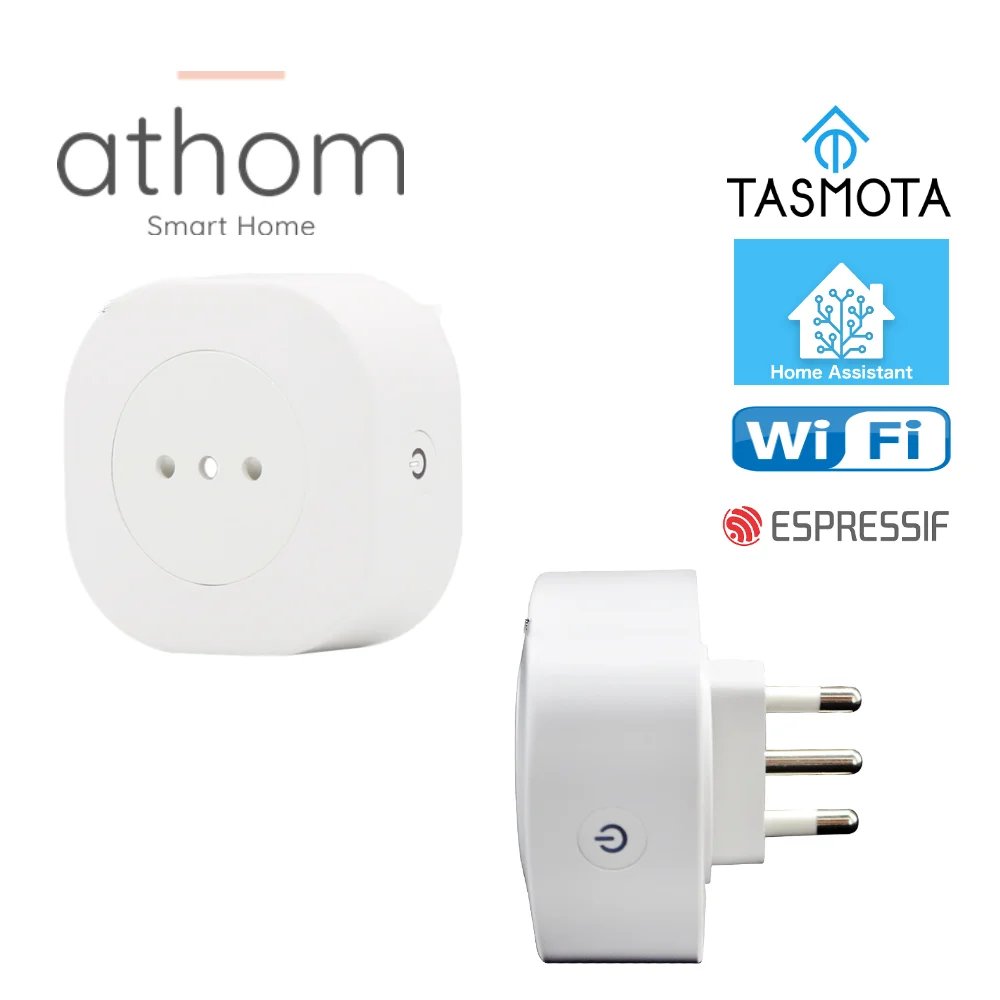 

ATHOM preflashed TASMOTA Italy Chile Smart Plug Works With Home Assitant Electric Consumption Monitoring 16A