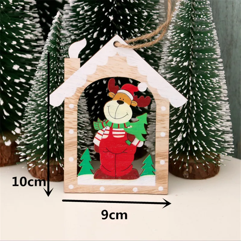 1 шт DIY деревянный кулон-фоторамка елочные украшения Рождественские украшения для дома год Navidad-S - Цвет: as picture