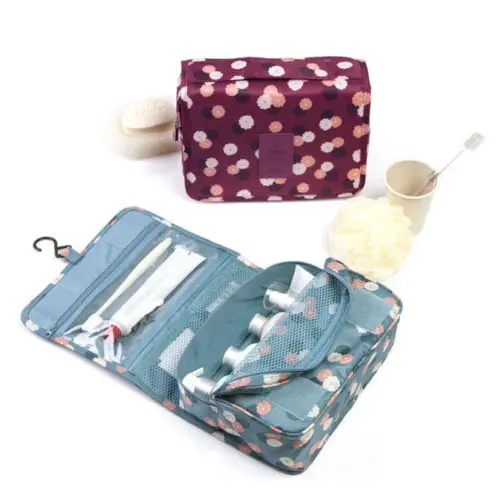New Portable Travel Cosmetic Storage MakeUp Bag Folding Hanging Toiletry Case Wash Organizer Pouch Storage