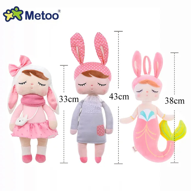 Metoo Angela Rabbit deer ballet fruit mermaid Girl Stuffed Plush Animals Toys Doll for kids Appease Baby Birthday Christmas Gift 3