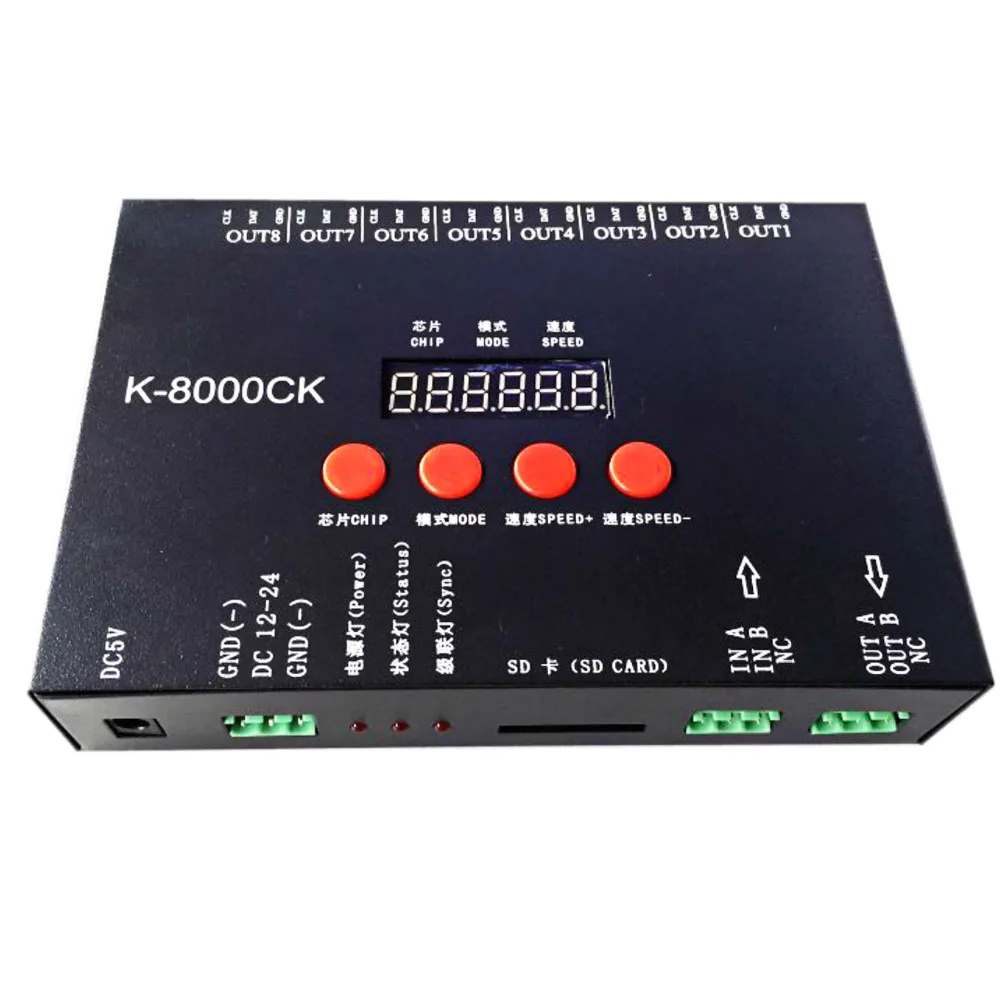 Новый K-8000CK светодиодный контроллер sd-карты pixel (T-8000 обновленная версия) off-line8192